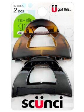 No-Slip Grip 5.5 cm Jaw Clips, women unisexAll Day Hold, 2-Count Per Pack 1-Pack